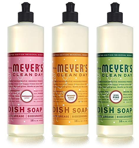 MRS. MEYER'S CLEAN DAY Variety Dish Soap Scent (Peppermint + Orange Clove + Iowa Pine)