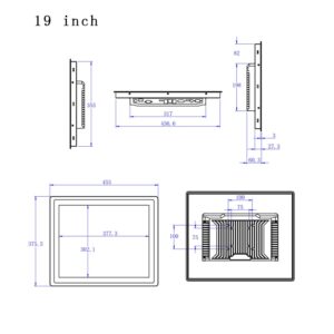 19 Inch Capacitive Touch Industrial Computer with WiFi Module Win10 Pro (8GB RAM+128GB SSD, Core i7-7500U)