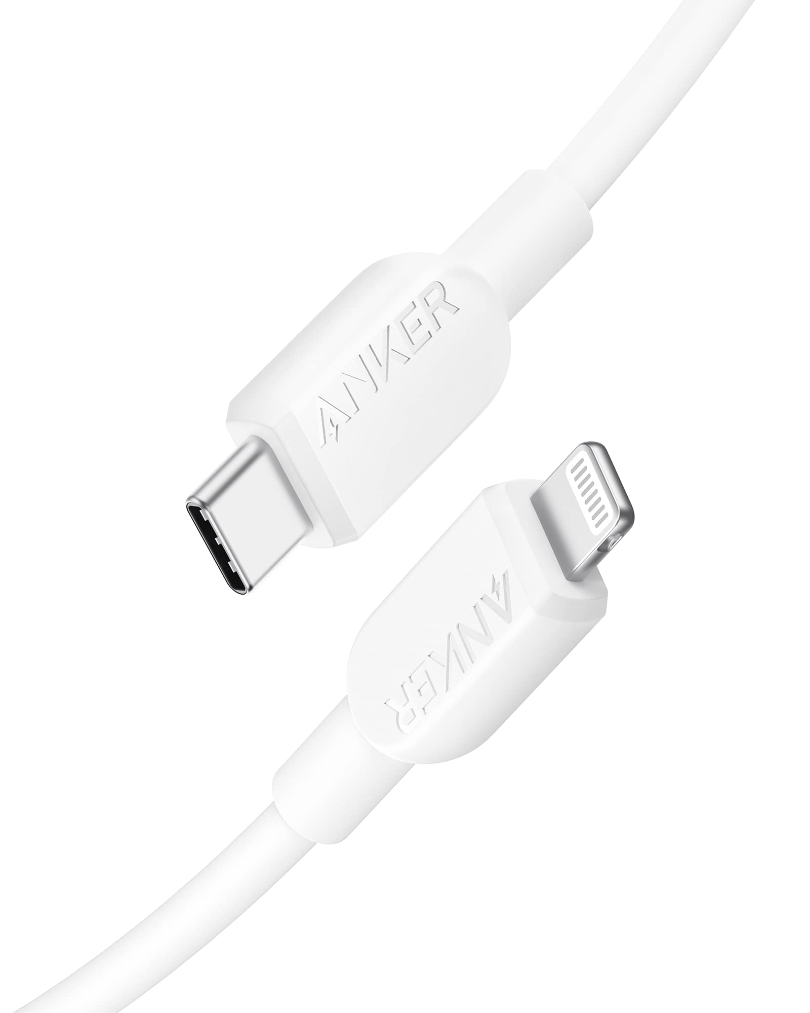 Anker 310 USB-C to Lightning Cable(White, 6ft), MFi Certified, Fast Charging Cable for iPhone 14 Plus 14 14 Pro Max 13 13 Pro 12 11 X XS XR (Charger Not Included)