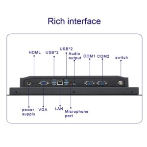 19 Inch Capacitive Touch Industrial Computer with WiFi Module Win10 Pro (8GB RAM+128GB SSD, Core i7-7500U)