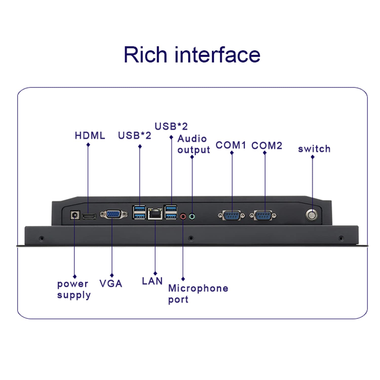 19 Inch Capacitive Touch Industrial Computer with WiFi Module Win10 Pro (8GB RAM+128GB SSD, Core i7-7500U)