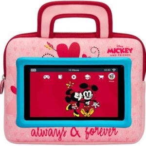 Pebble Gear Disney Mickey Kids Laptop Carry Bag - Universal - Fits 7 Inch Tablets - for Travel and Holidays - Storage for Toys, Headphones, Tablets - Storage Pocket (Mickey Always and Forever)