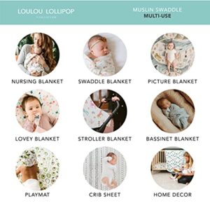 Loulou Lollipop Soft Baby Swaddle Blanket Muslin Wrap Receiving Blanket for Newborn to Toddler Girl and Boy, Large 47” by 47” - Whales