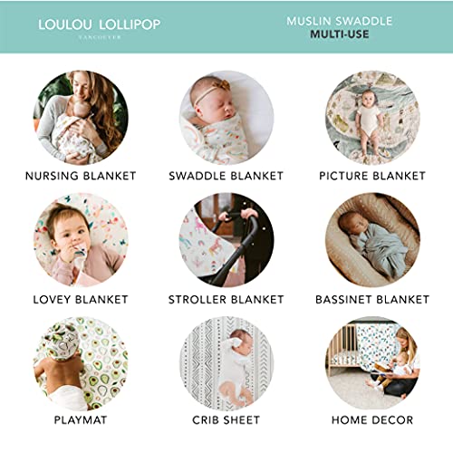 Loulou Lollipop Soft Baby Swaddle Blanket Muslin Wrap Receiving Blanket for Newborn to Toddler Girl and Boy, Large 47” by 47” - World Map