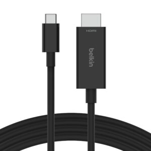 belkin usb type c to hdmi 2.1 cable, 6.6ft/2m cable with 8k@60hz, 4k@144hz, hdr, hbr3, dsc, hdcp 2.2, works with chromebook certified, compatible with macbook, ipad pro and other usb c devices