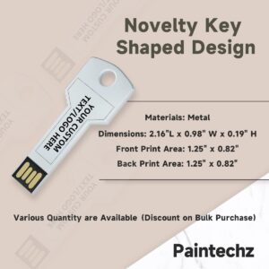 Paintechz Custom Key USB Flash Drives 50 Pack, Personalized Logo Bulk - as Corporate Gifts and Promotional Giveaways - 512MB