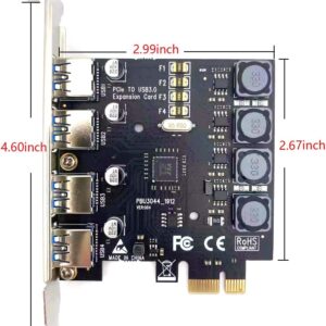 4 Ports PCIE USB 3.0 Card Super Speed 5Gbps PCI Express (PCIe) Expansion Card for Windows 11/10/8.1/8/7/Vista/XP/Server