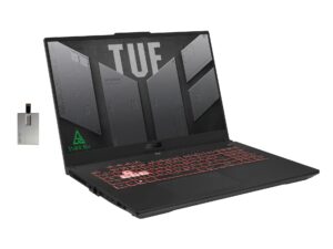 asus 2022 tuf a17 17.3" fhd 144hz gaming laptop, amd ryzen 7-6800h processor, 64gb ddr5 ram, 2tb pcie ssd, backlit keyboard, geforce rtx 3060 6g ddr6, hd webcam, windows 11, gray, 32gb usb card