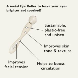 UpCircle Eye Roller 1pc – Metal + Plastic-Free – For Dark Circles + Puffy Eyes – With Cooling Effect to Boost Circulation For Healthy Glow – Sustainable + Unisex