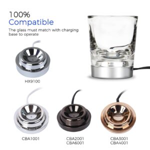 Replacement Charger Glass Cup Compatible with Philips Sonicare Electric Toothbrush HX9352 HX9360 HX9340 HX9900，Charging Base Glass Cup for HX9100 CBA1001 CBA2001 CBA3001