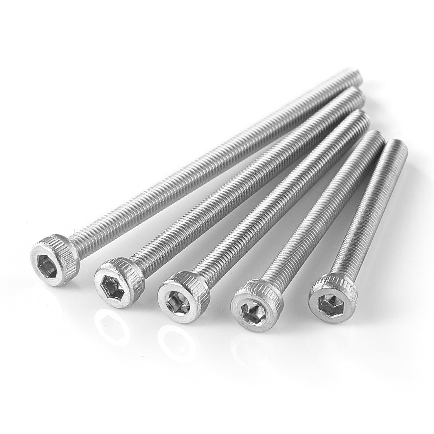 NIULUNBAO M3 x 30mm 35mm 40mm 45mm 50mm Hex Socket Head Cap Screws Bolts, 304 Stainless Steel, Metric Machine Fully Threaded, Bright Finish, Allen Hex Drive, Assortment Kit 100PCS