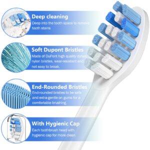 Toothbrush Replacement Heads Compatible with Philips Sonicare, Medium to Soft Electric Brush Head Refills for Sonic Care DiamondClean C1 C2 C3 G2 G3 W2 W3 4100 5100 6100 etc, 8 Pack