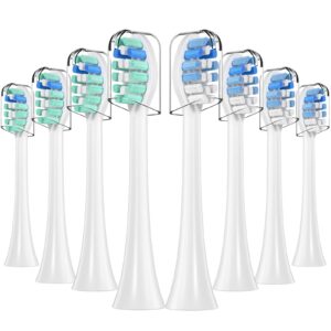 toothbrush replacement heads compatible with philips sonicare, medium to soft electric brush head refills for sonic care diamondclean c1 c2 c3 g2 g3 w2 w3 4100 5100 6100 etc, 8 pack