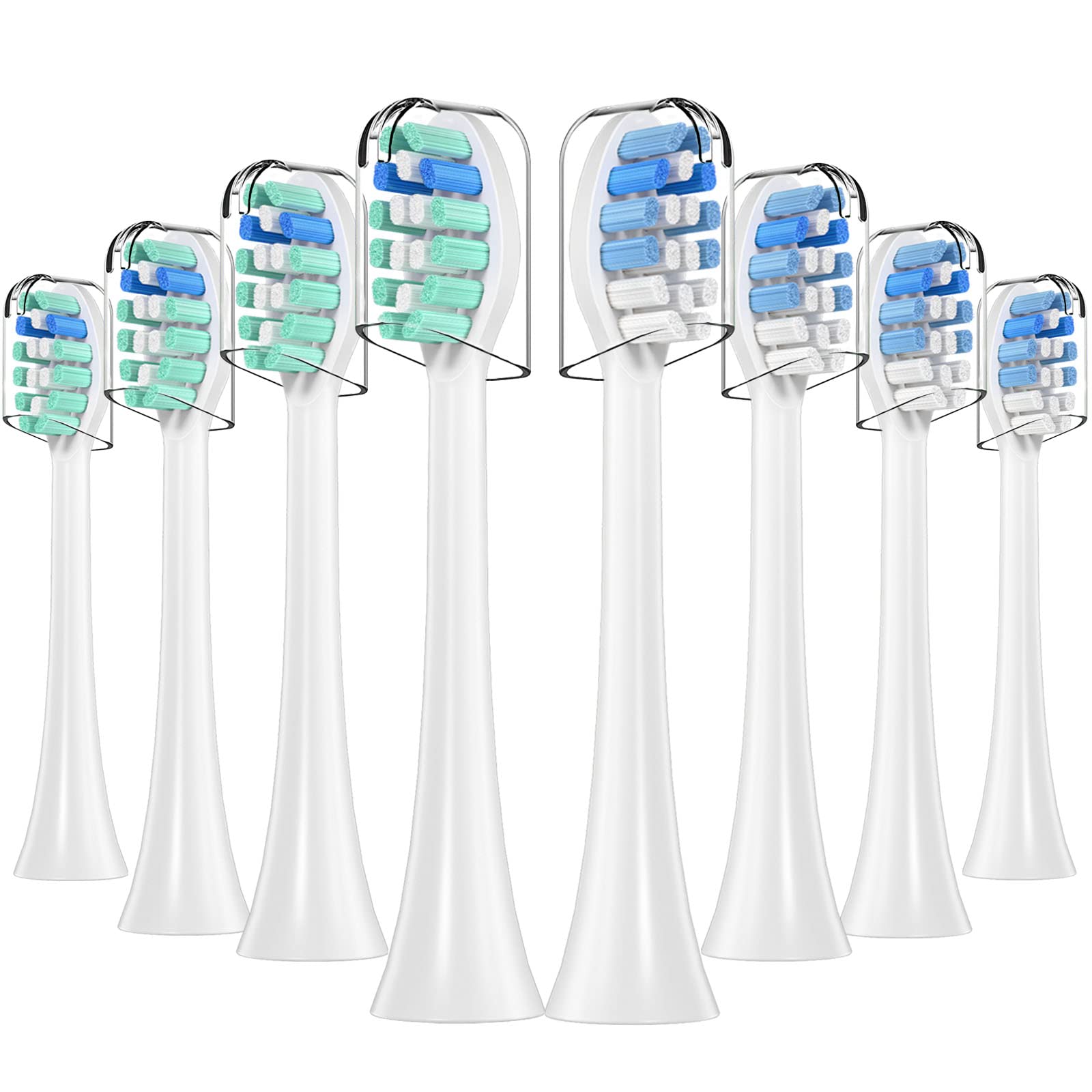 Toothbrush Replacement Heads Compatible with Philips Sonicare, Medium to Soft Electric Brush Head Refills for Sonic Care DiamondClean C1 C2 C3 G2 G3 W2 W3 4100 5100 6100 etc, 8 Pack