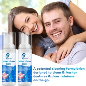 Aligner Cleaner, Denture Cleaner and Whitener Paste Foam Perfect for Sports Mouth Guard and Denture, Fast-Acting Alternative to Retainer Cleaner Tablets, Whitens Teeth and Fights Bad Breath 2 Pack