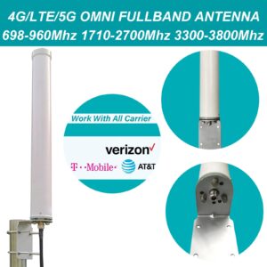 High Gain 10dBi Antenna Universal Wide-Band 4G / LTE 5G WiFi Hotspot Cellular Fullband Antennas and Omni Directional Outdoor Pole Wall Mount Wideband 698-3800MHz Antenne for Verizon, AT&T T-Mobile