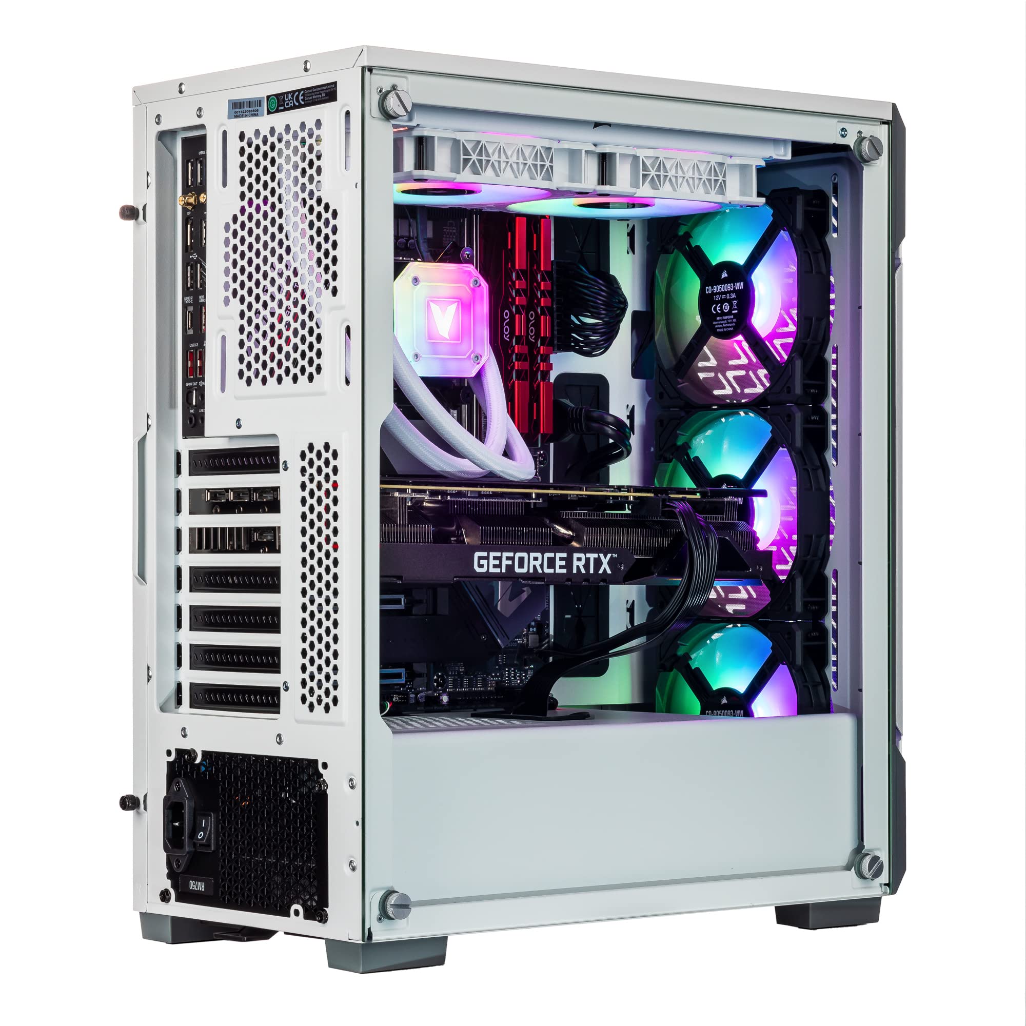 Velztorm White Ferrux II CTO Gaming Desktop (Intel i9-12900K 16-Core, GeForce RTX 3080 10GB, 32GB DDR4, 1TB PCIe SSD + 1TB HDD (3.5), 240mm AIO, 750W PSU, WiFi 6, BT 5.1, Win 11 Home) VELZ0072