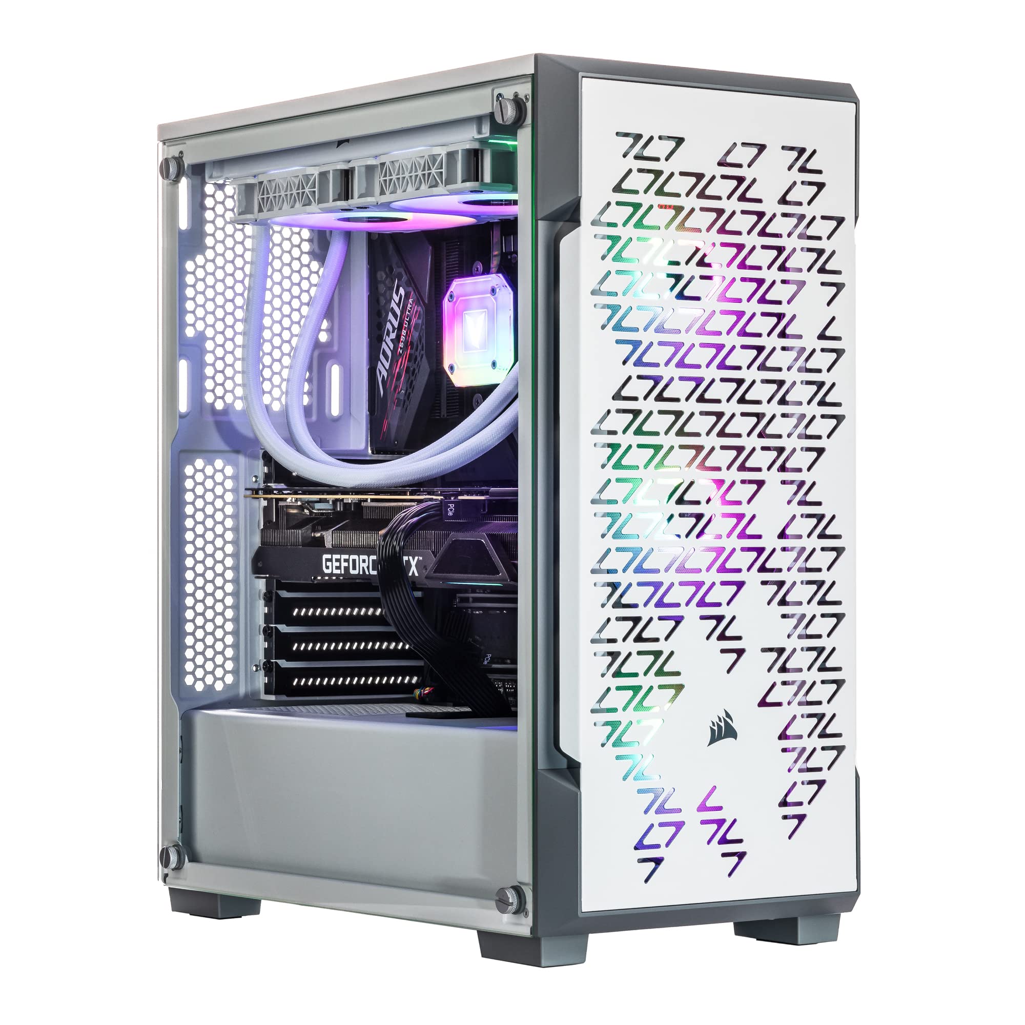 Velztorm White Ferrux II CTO Gaming Desktop (Intel i9-12900K 16-Core, GeForce RTX 3080 10GB, 32GB DDR4, 1TB PCIe SSD + 1TB HDD (3.5), 240mm AIO, 750W PSU, WiFi 6, BT 5.1, Win 11 Home) VELZ0072