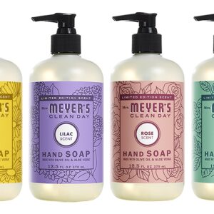 MRS. MEYER'S CLEAN DAY Holiday Hand Soap Bundle (Mint + Lilac + Daisy + Rose)