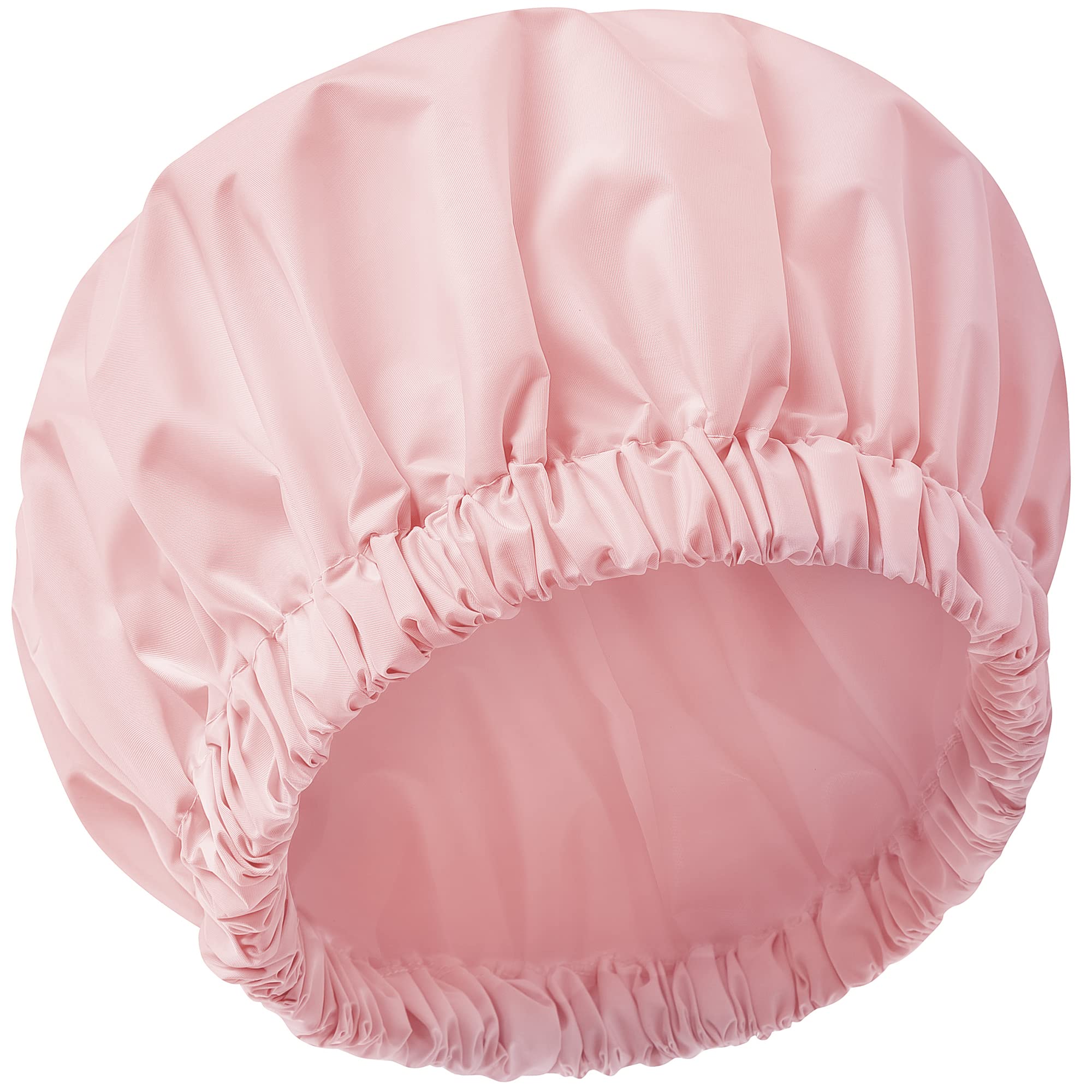 Reusable Shower Cap for Women, Large Waterproof Shower Bonnet Washable Elastic Band Bath Hair Hat for Long Hair, Braids(Pink)