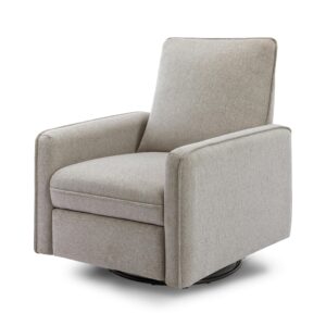 davinci penny recliner and swivel glider in performance grey eco-weave, water repellent & stain resistant, certipur-us certified