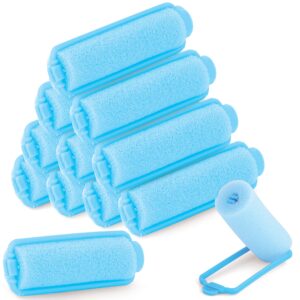 foam hair roller set, heatless hair curlers to sleep in, self-fastening, soft wave curlers for short and medium hair, blue, 1.5cm 12 pieces – by rampro