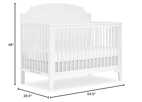 Dream On Me JPMA & Greenguard Gold Certified Milton 5-in-1 Convertible Crib Made with Sustainable New Zealand Pinewood in White, Non-Toxic Finish