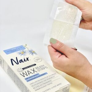 Nair Sensitive Hair Remover Wax Ready Strips, Legs and Body Hair Removal Wax Strips, 40 Count