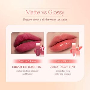 dasique Juicy Dewy Tint (02 Melon Sherbet) 0.12 oz | Light Application with moisture | Long-wearing Glossy Lip Stain, Non-sticky | Vegan, Cruelty-free | K-beauty