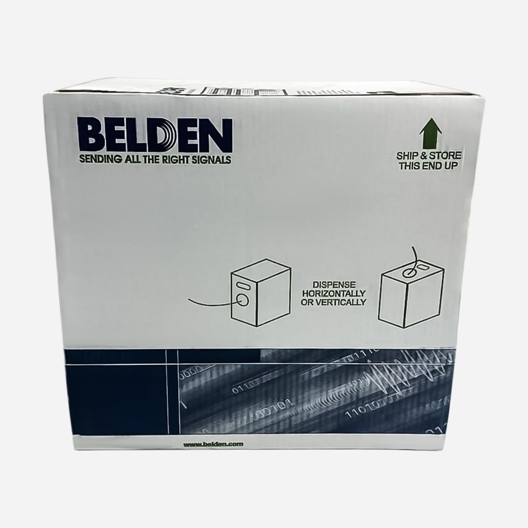 Cat6 Plenum USA Made 2413 Belden 1000 feet UTP Cable White Color Compatible with All PoE Devices.