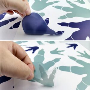 FAZHBARY 45 PCS Dinosaur Footprint Stickers Dinosaur Wall Decals Dinosaur Feet Floor Vinyl Decals for Bedroom Nursery School Dance Studio Decoration