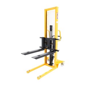 DMC-FPPS 1100lbs Capacity Manual Pallet Stacker, 63" Hydraulic Lift Height, 7.9"-29.3" Width Adjustable Forks, Hand Pallet Truck Forklift