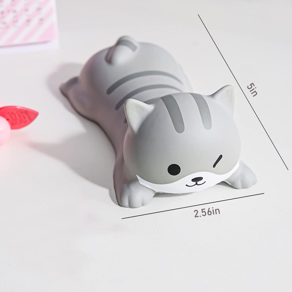 Cityhermit Cute Wrist Rest Support for Mouse Keyboard Computer Elbow Pad Arm Rest for Desk Ergonomic Kawaii Office Supplies Slow Rising PU Mouse Pad Cat