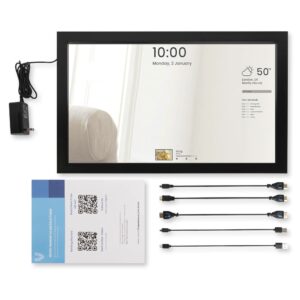 Vilros Magic Mirror V4-2 Way Mirror with Internal LCD Screen for Smart Mirrors Projects-Great for Raspberry Pi (Black)