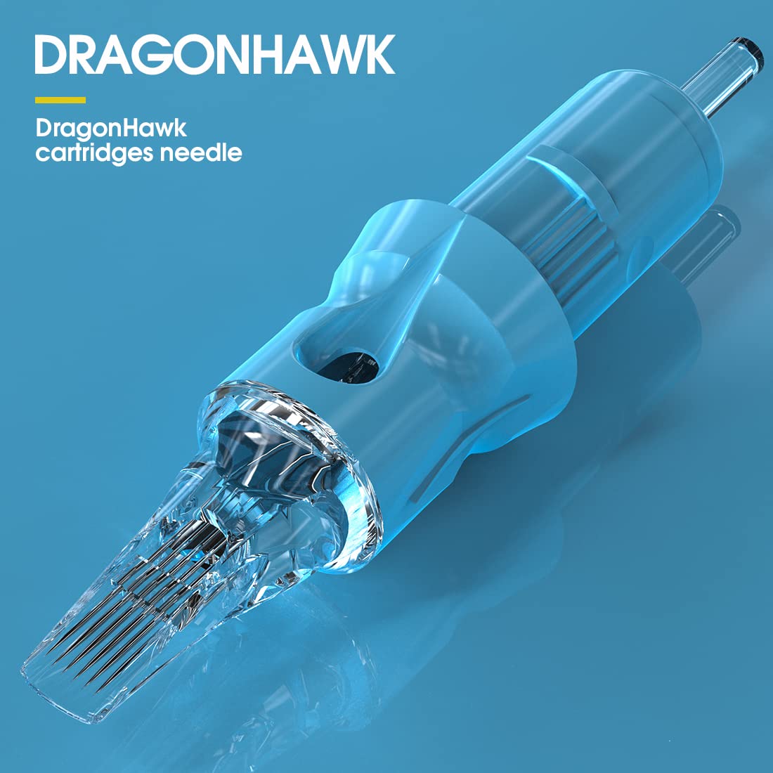 Dragonhawk Tattoo Cartridges Needles for Studio Artists, Disposable Standard Tattoo Needles Kit by Dragonhawklabs, 50Pcs Mixed Sizes 1003RL, 1005RL, 1007RL, 1009RL, 1011RL