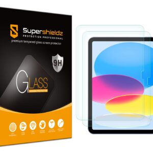 Supershieldz (2 Pack) Designed for iPad 10th Generation 10.9 Inch (2022) Screen Protector, (Tempered Glass) Anti Scratch, Bubble Free