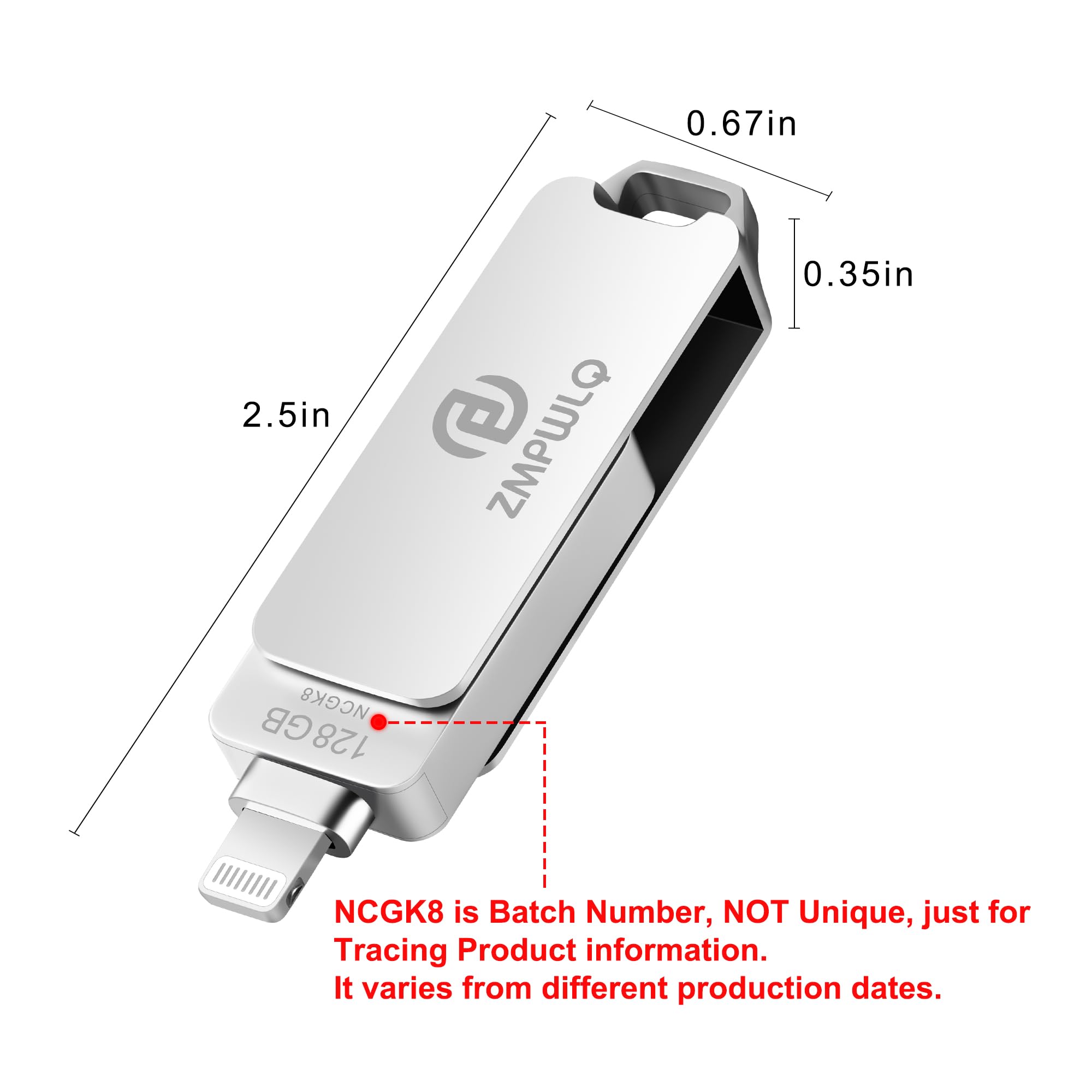 Apple MFi Certified 128GB Memory-Thumb-Drive-iPhone USB-Memory-Drive-for-iPhone Apple-iPhone-Storage-Flash-Drive USB C OTG Pendrive Android Backup Photo Storage External USB Flash Storage Photo Stick