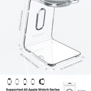 Acrylic Watch Stand for Apple Watch Charger - Lamicall Desk Watch Charging Dock, Transparent Clear iWatch Charger Holder Nightstand, Fit for All Apple Watch, Series SE, Ultra, 10/9/8/7/6/5/4/3/2/1