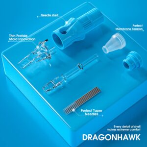 Dragonhawk Tattoo Cartridges Needles for Studio Artists, Disposable Standard Tattoo Needles Kit by Dragonhawklabs, 50Pcs Mixed Sizes 1003RL, 1005RL, 1007RL, 1009RL, 1011RL