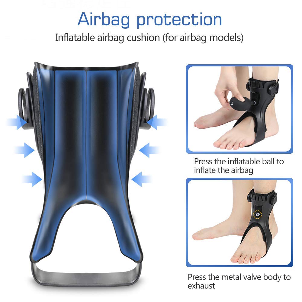 KOMWELL Drop Foot Brace Orthosis AFO AFOs Ankle Brace Support With Comfortable Inflatable Airbag for Hemiplegia Stroke Shoes Walking (Left foot, X-Large)