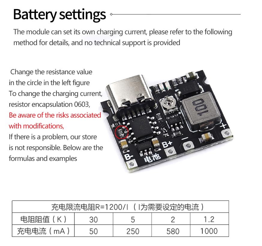 Teyleten Robot 18650 Lithium Li-ion 3.7V 4.2V Battery Charger Board DC-DC Step Up Boost Module TP4056 DIY Kit Parts Type-C 10pcs