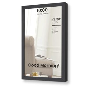 vilros magic mirror v4-2 way mirror with internal lcd screen for smart mirrors projects-great for raspberry pi (black)