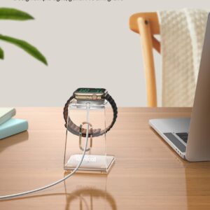 Acrylic Watch Stand for Apple Watch Charger - Lamicall Desk Watch Charging Dock, Transparent Clear iWatch Charger Holder Nightstand, Fit for All Apple Watch, Series SE, Ultra, 10/9/8/7/6/5/4/3/2/1