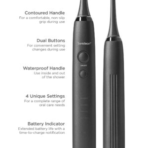 Soniclean Pro Ultra Sonic Toothbrush for Adults with 4 Toothbrush Heads, Rechargeable Toothbrush, Automatic Toothbrush, Sonic Toothbrush with Refills