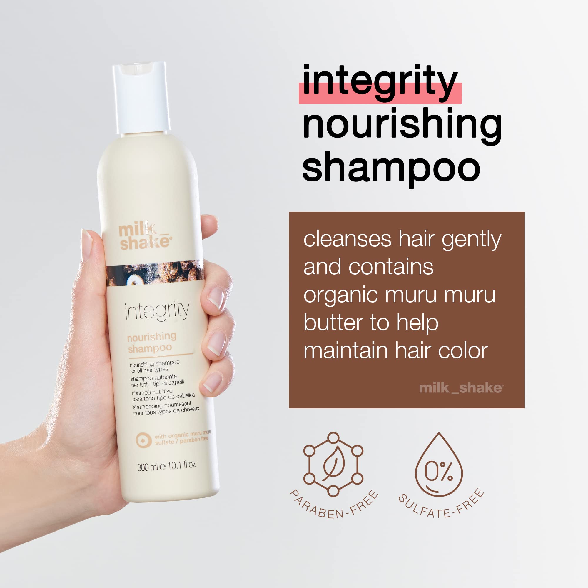 milk_shake Integrity Nourishing Shampoo - Anti Frizz Shampoo With Muru Muru Butter - Paraben And Sulfate Free, 1.7 Fl Oz