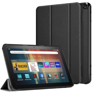 fintie slim case for kindle fire hd 8 & fire hd 8 plus tablet (12th generation 2024/2022 & 10th generation 2020 release) - ultra lightweight slim shell stand cover with auto wake/sleep, black