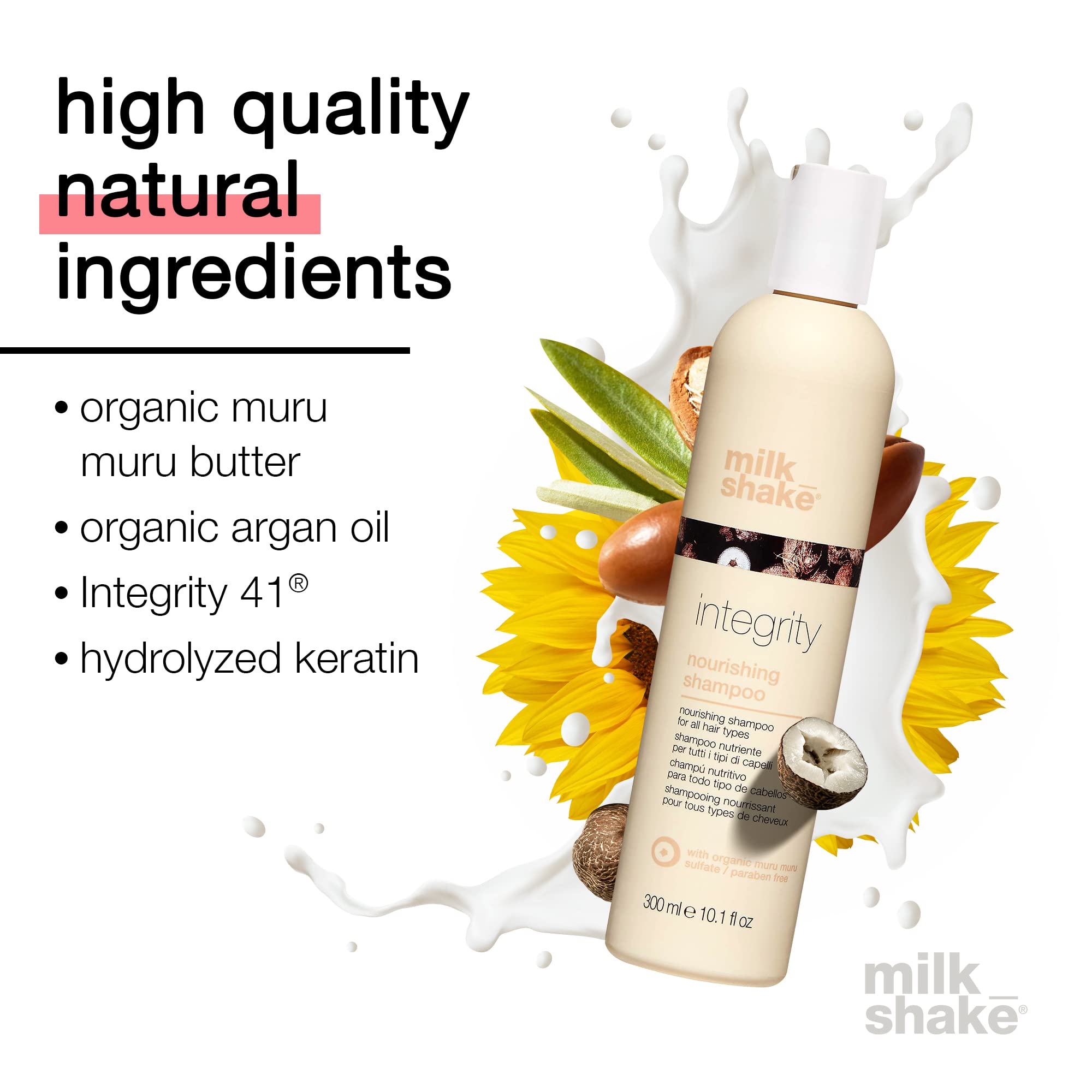 milk_shake Integrity Nourishing Shampoo - Anti Frizz Shampoo With Muru Muru Butter - Paraben And Sulfate Free, 1.7 Fl Oz