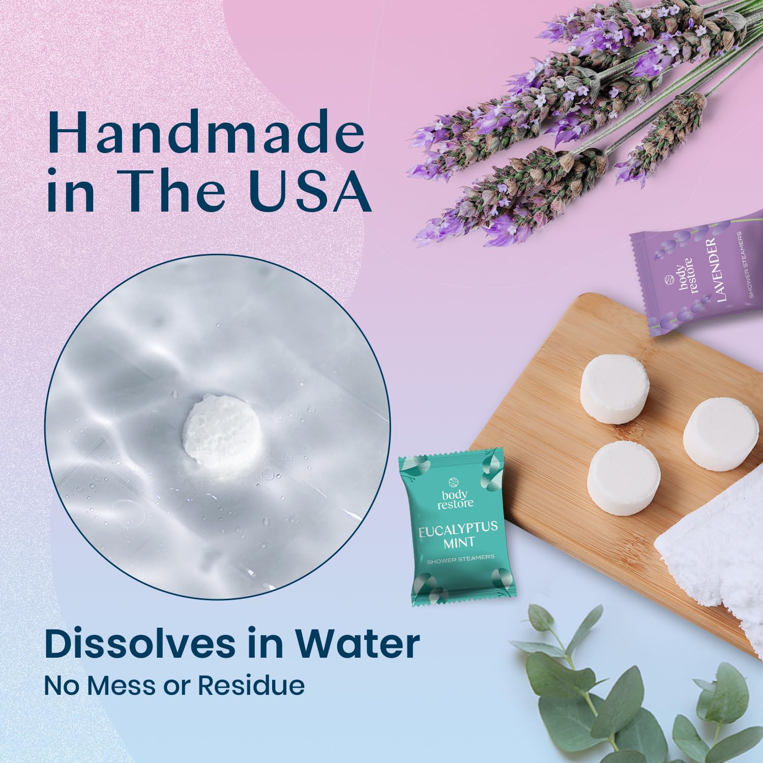 Body Restore Bath Bombs Aromatherapy 6 Pack - Christmas Gifts for Women, Stocking Stuffers, Birthday Gifts for Mom, White Elephant Gift, Travel Essentials - Bloom Shower Steamers