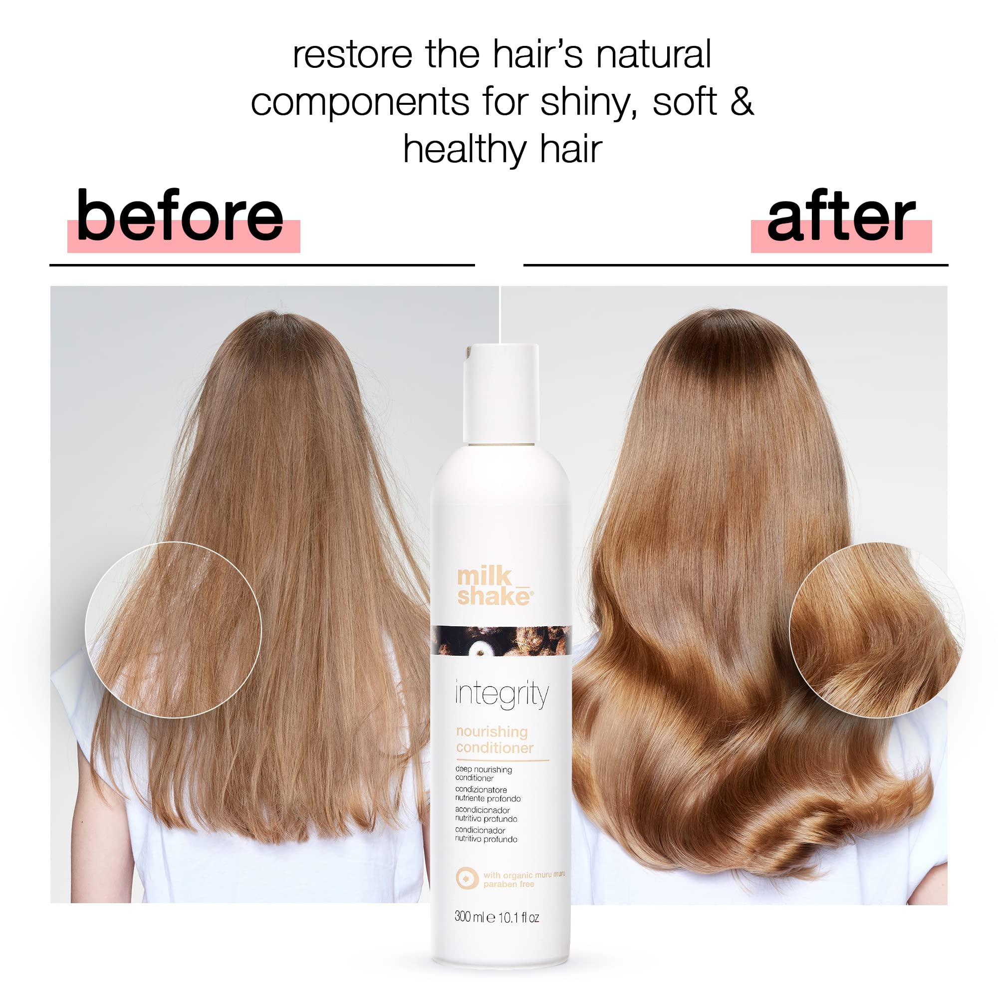 milk_shake Integrity Nourishing Conditioner - Anti Frizz Conditioner with Muru Muru Butter, Paraben Free, 1.7 Fl Oz