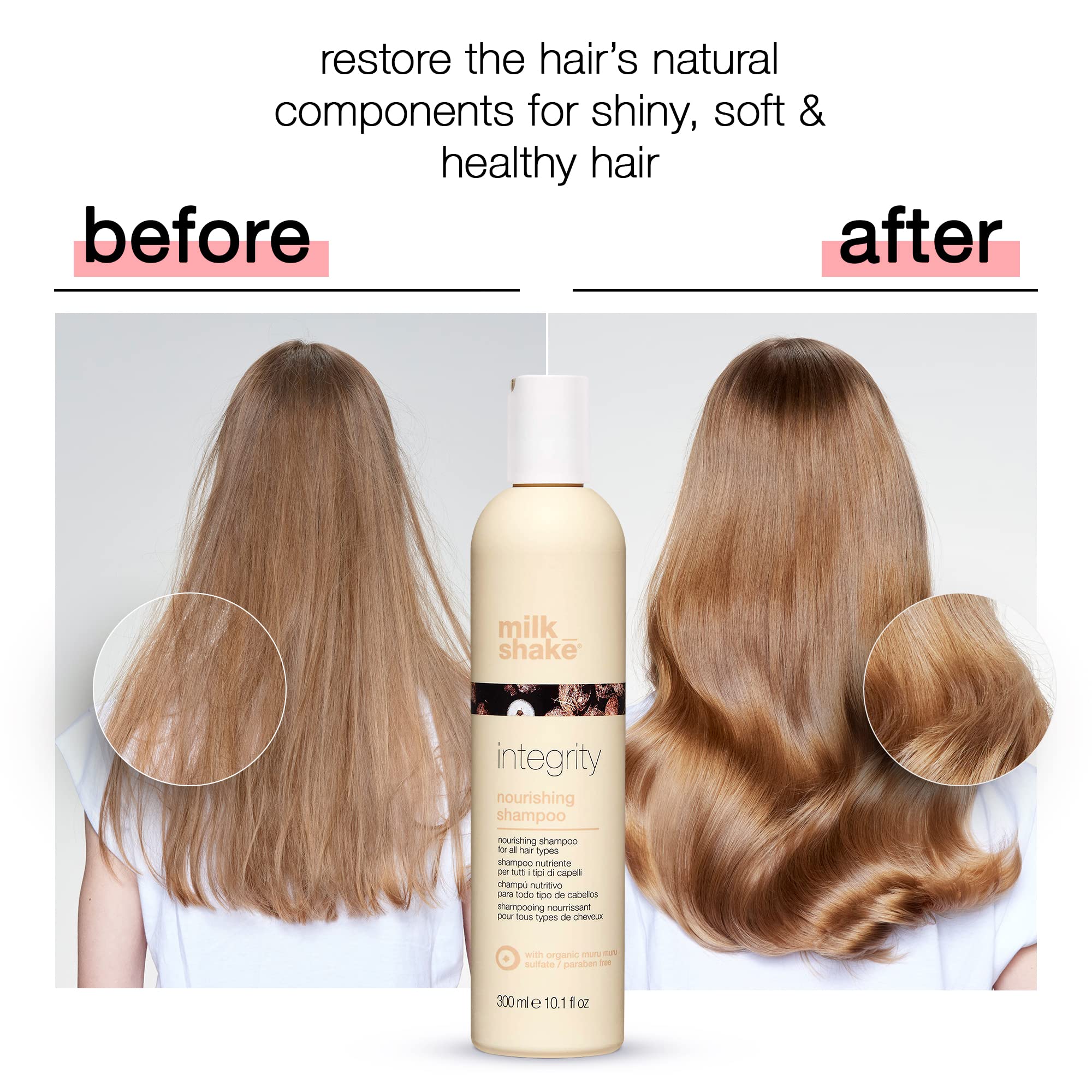 milk_shake Integrity Nourishing Shampoo - Anti Frizz Shampoo With Muru Muru Butter - Paraben And Sulfate Free, 1.7 Fl Oz